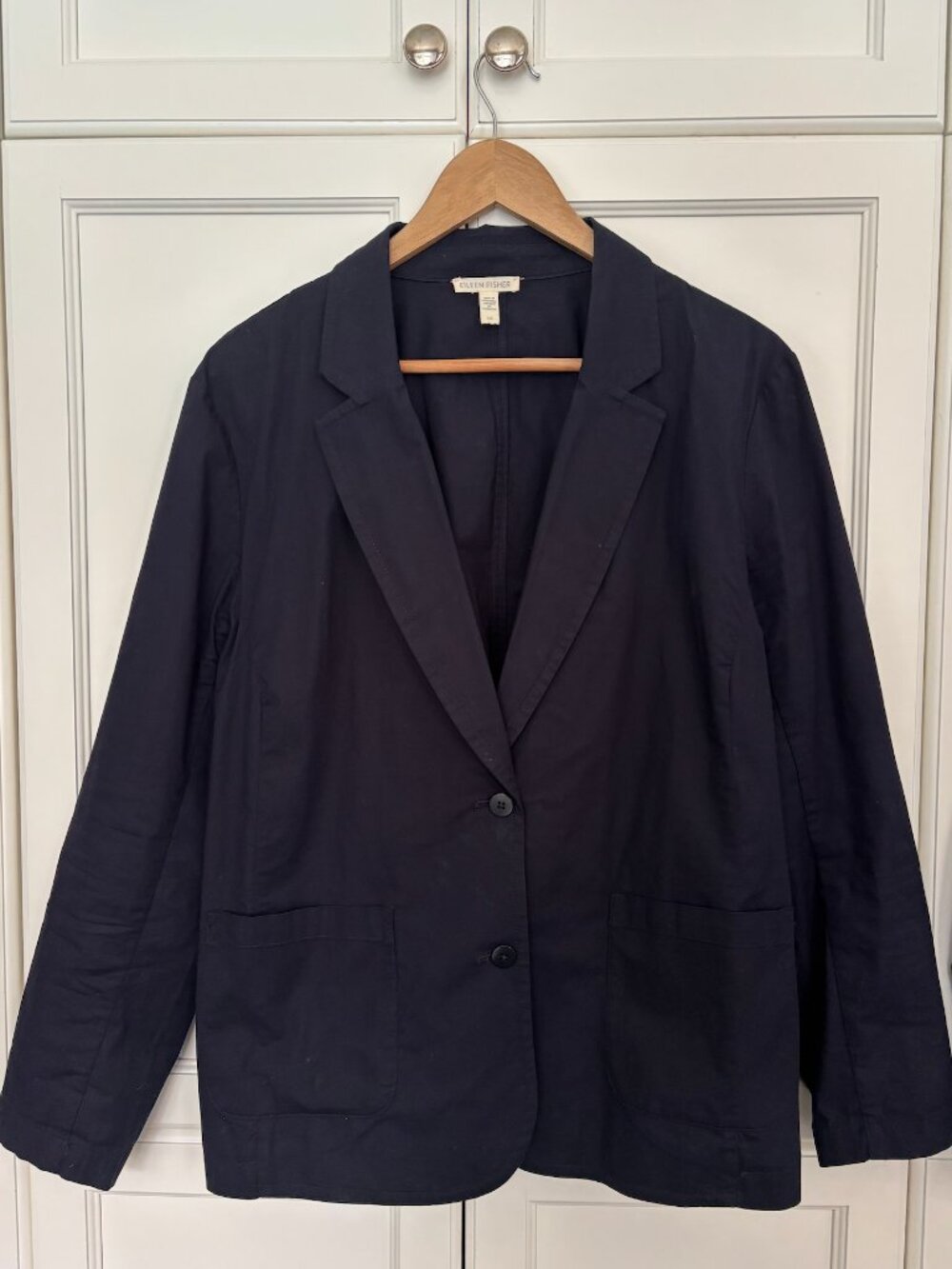 EILEEN FISHER - Navy cotton blazer